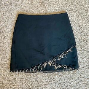 NWT House of Harlow 1960 Rhinestone Fringe Cocktail Party Shabby Chic Mini Skirt